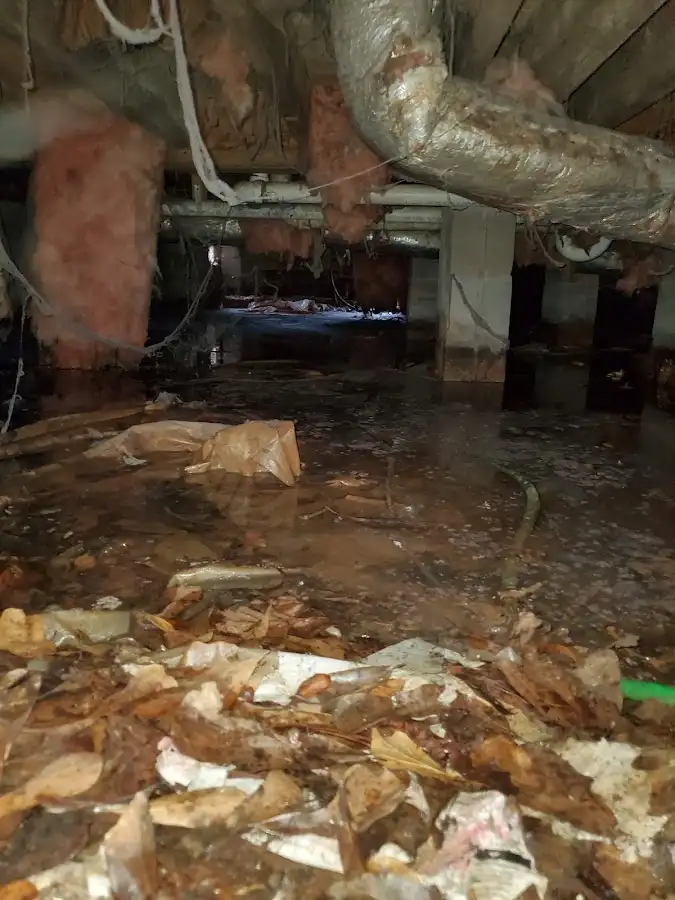 Crawl space flood assessment for Commercial Water Damage Restoration in Calumet Park